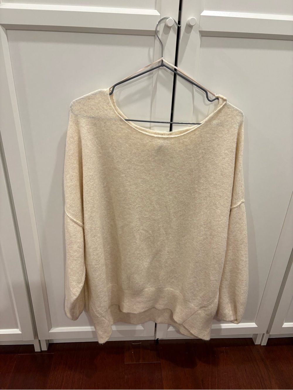 Cream Boatneck Women's Sweater - Soft Knit Pullover